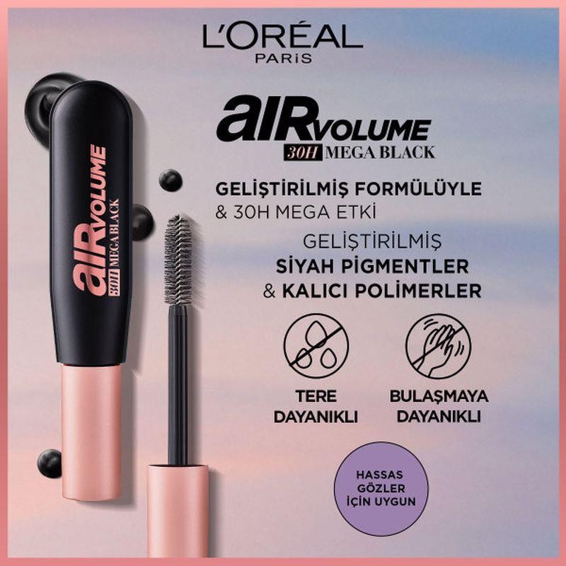 L’Oréal Air Volume Mega Black Siyah Maskara