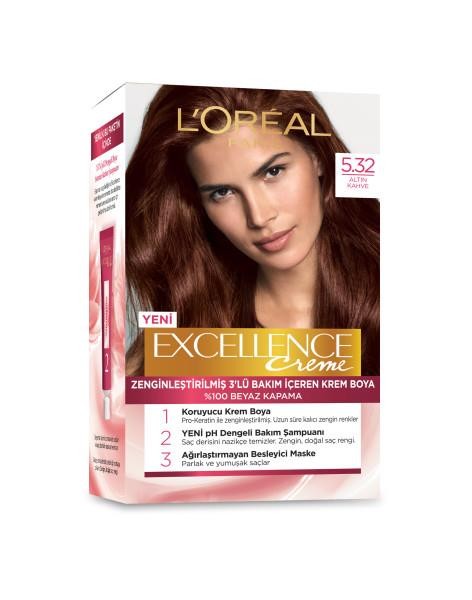 L’Oréal Paris Excellence Creme Saç Boyası - 5.32 Altın Kahve