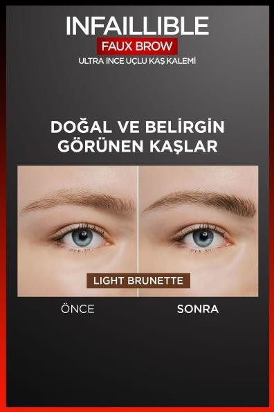 L'Oréal Paris Infaillible Faux Brow Ultra İnce Uçlu Kaş Kalemi - Light Brunette
