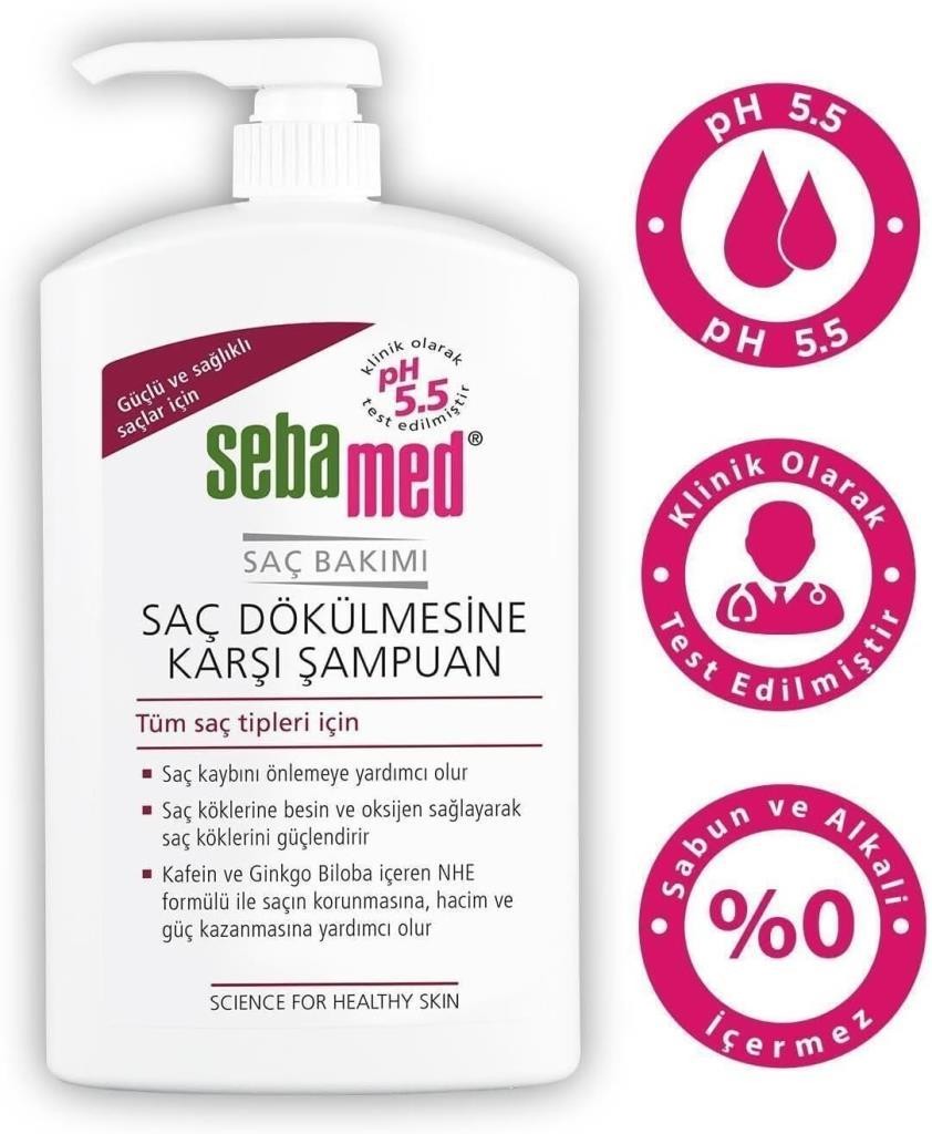 Sebamed Saç Dökülmesine Karşı Güçlendirici Etkili Kafein ve Ginkgo Biloba İçerikli Şampuan 1000 ml