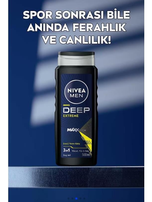 Nivea Men Deep Extreme 3'ü 1 Arada Duş Jeli 500 ml 