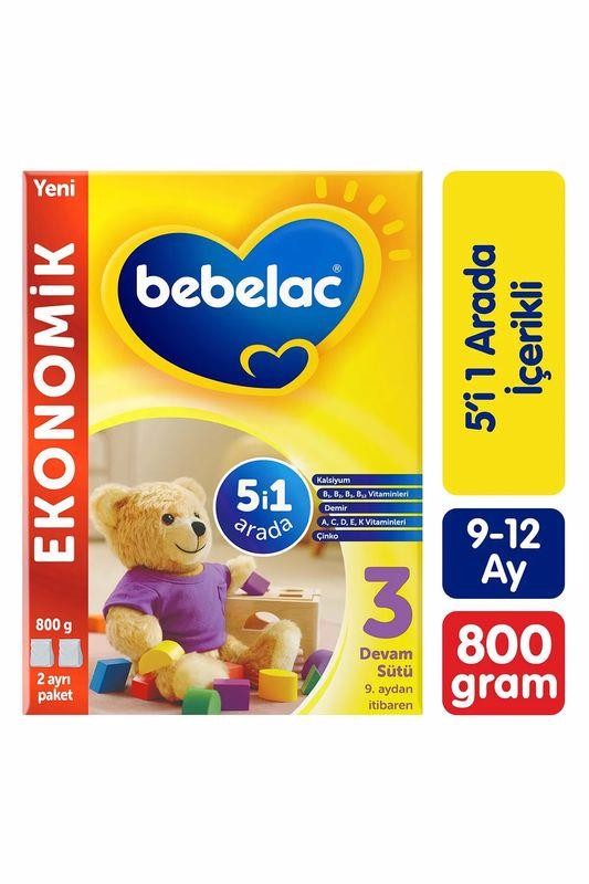 Bebelac 3 Dokuzuncu Aydan İtibaren Bebek Devam Sütü 800 gr