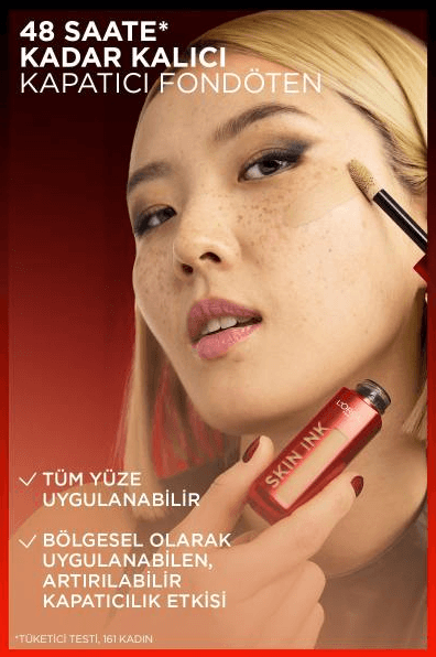 L'Oréal Paris Skin Ink Gün Boyu Kapatıcı Fondöten - Soğuk Alt Ton 130