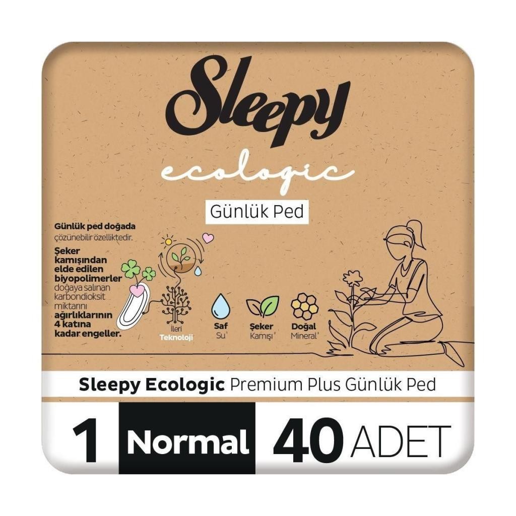 Sleepy Ecologic Premium Plus Günlük Ped Normal 40'lı