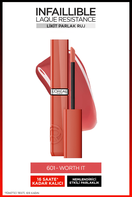 L'Oréal Paris Infaillible Laque Resistance Likit Parlak Ruj - 601 Worth It