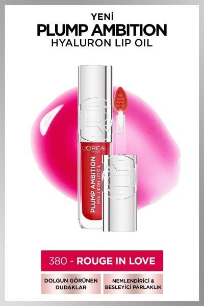 L'Oréal Paris Plump Ambition Hyaluron Lip Oil Besleyici ve Nemlendirici Dudak Parlatıcısı - 380 Rouge In Love