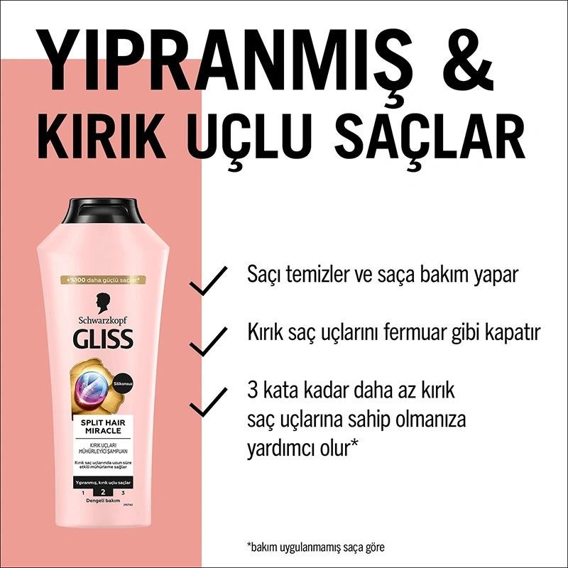 Gliss Split Hair Miracle Kırık Uçları Mühürleyici Şampuan 400 ml 