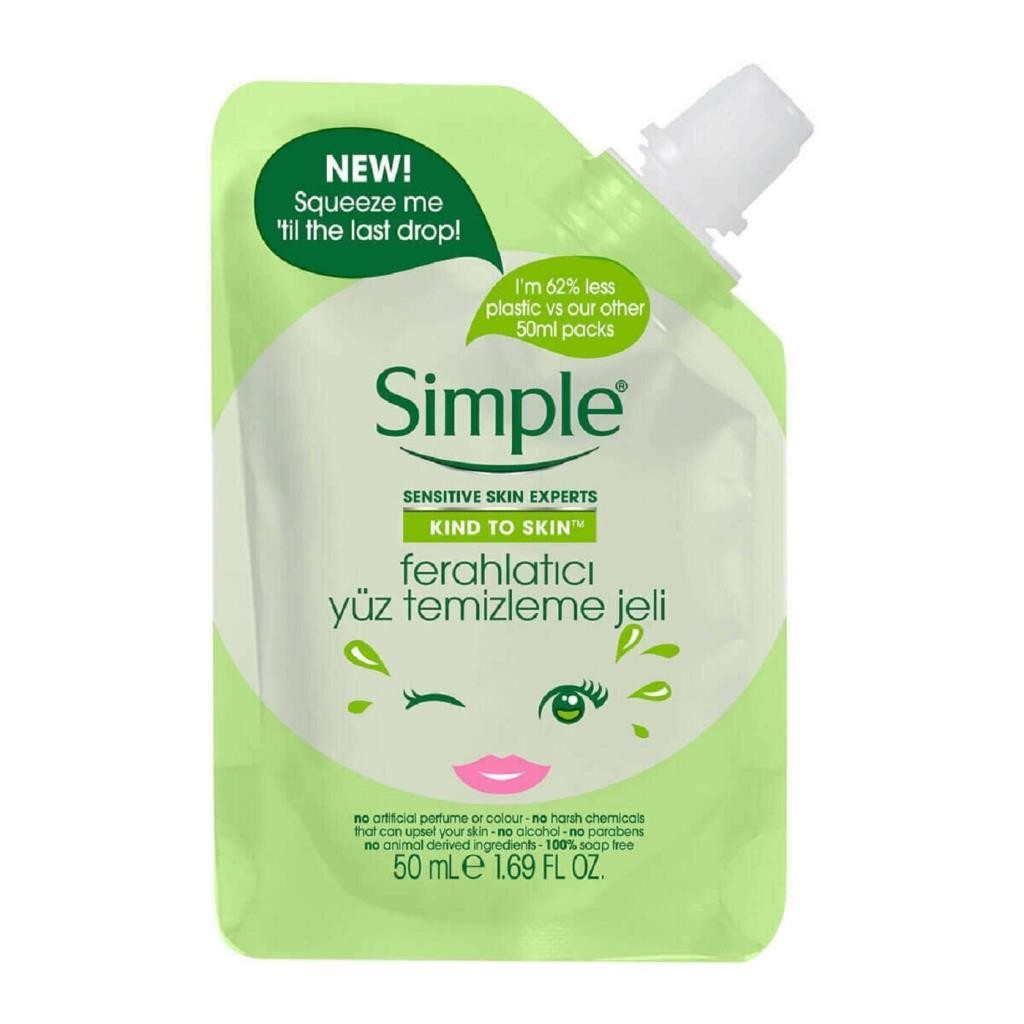 Simple Mini Ferahlatıcı Yüz Temizleme Jeli 50ml (Seyahat Boyu)