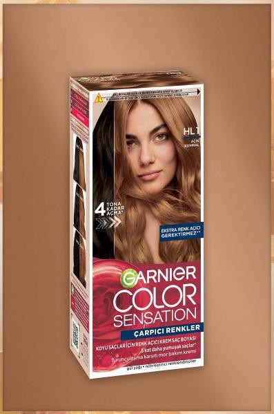 Garnier Çarpıcı Renkler HL1 Koyu Saçlar için Açı Kumral Açıcı Krem Saç Boyası