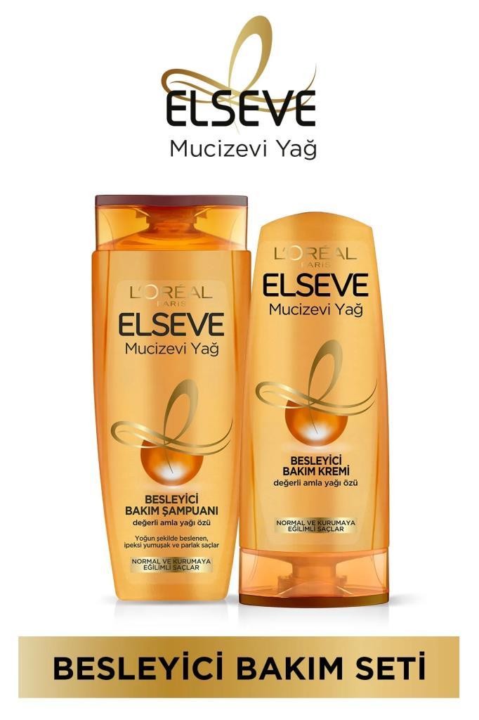 L'Oréal Paris Elseve Mucizevi Yağ Besleyici Bakm Şampuanı 360 ml + Bakım Kremi 175 ml Set