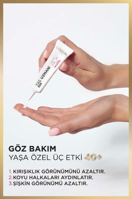 L’Oréal Paris Yaş Uzmanı Kırışıklık Karşıtı Göz Kremi 40+ Yaş 15 ml