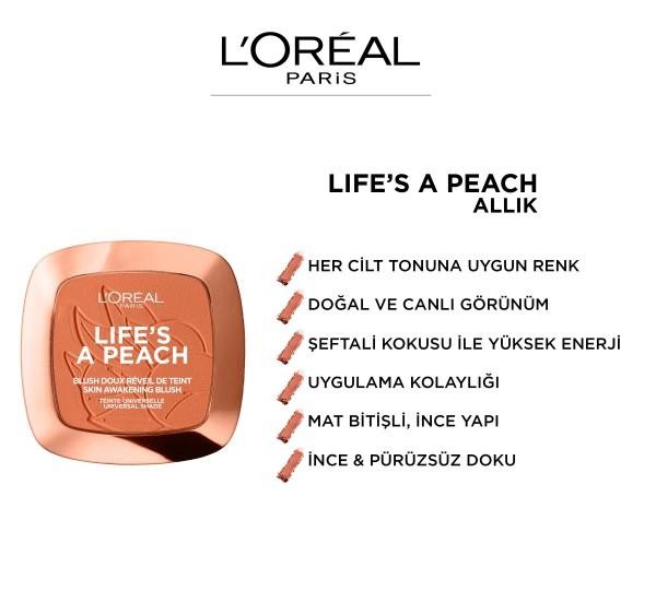 L’Oréal Paris Life's A Peach Allık - 01 Peach Addict (Şeftali Kokulu)