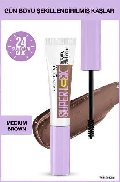 Maybelline New York Super Lock Brow Glue Kaş Sabitleyici Maskara - Medium Brown