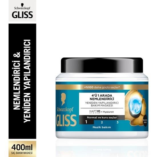 Gliss 4'ü 1 Arada Nemlendirici & Yeniden Yapılandırıcı Saç Bakım Maskesi 400 ml