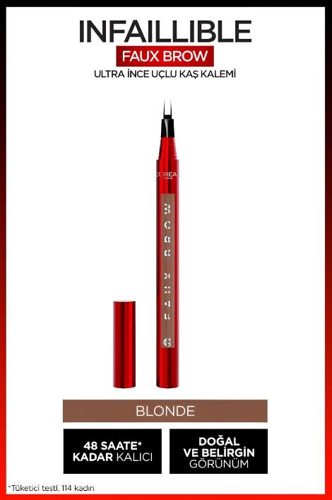 L'Oréal Paris Infaillible Faux Brow Ultra İnce Uçlu Kaş Kalemi - Blonde