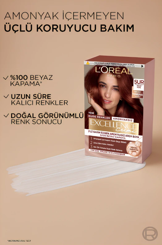 L’Oréal Paris Excellence Creme Nude Renkler Saç Boyası – 5UR Nude Kızıl