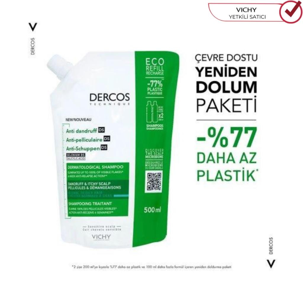Vichy Dercos Anti Dandruff Kepek Karşıtı Şampuan Yeniden Dolum Paketi 500 ml