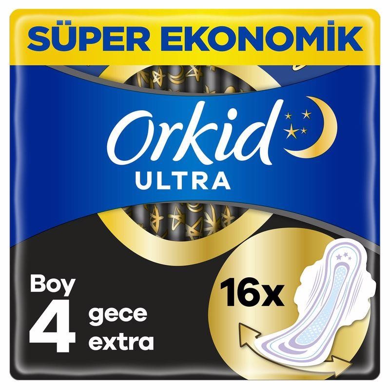 Orkid Gece Extra 4 Boy Hijyenik Ped 16'li Süper Ekonomik