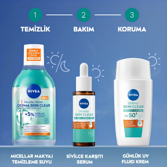 Nivea Derma Skin Clear SPF+50 Fluid Krem 50 ml