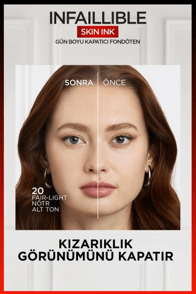 L'Oréal Paris Skin Ink Gün Boyu Kapatıcı Fondöten - Nötr Alt Ton 20