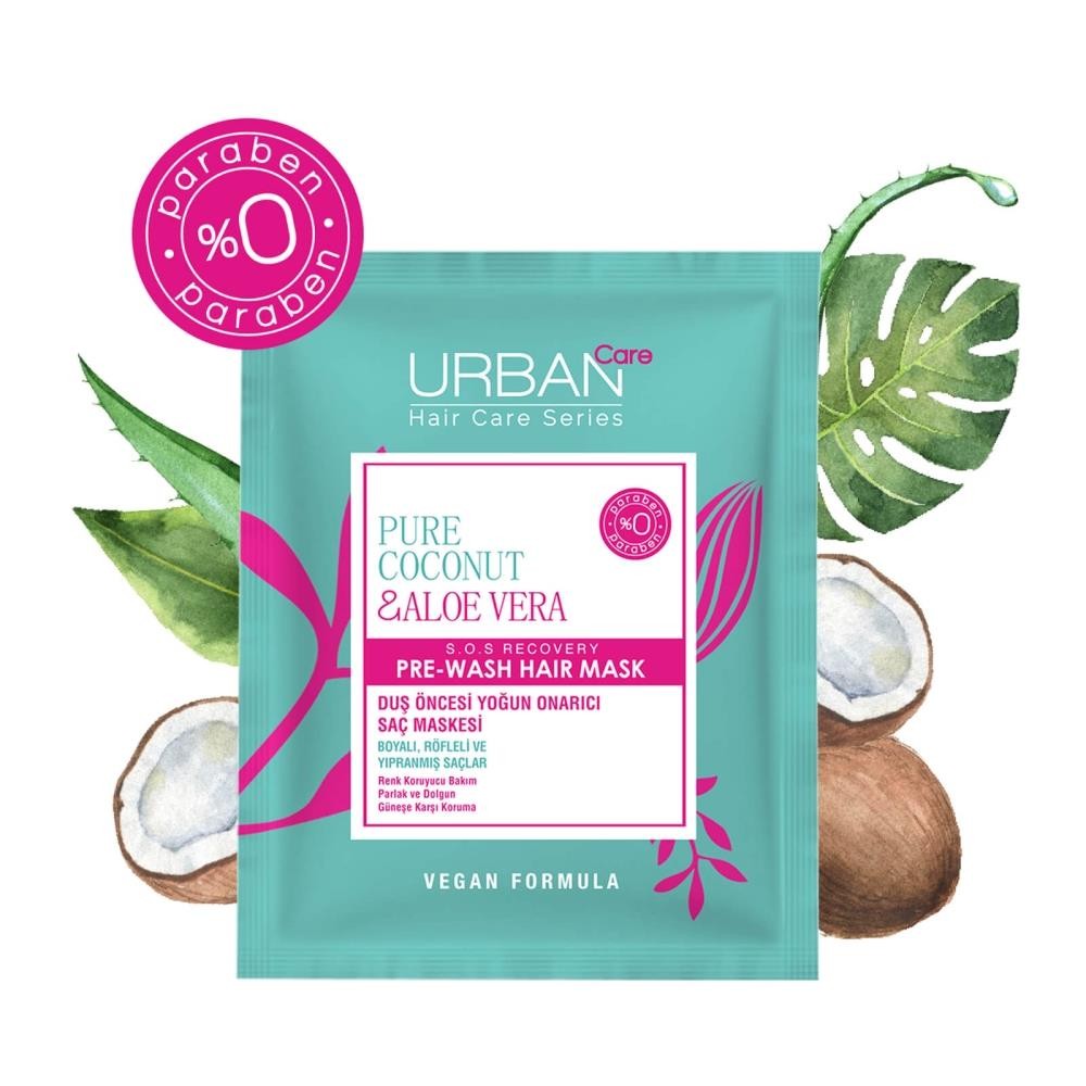 Urban Care Pure Coconut & Aloe Vera Duş Öncesi Yoğun Onarıcı Saç Maskesi 50 ml