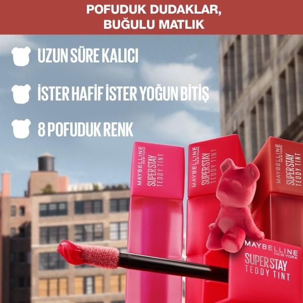 Maybelline New York Super Stay Teddy Tint Ruj 25 Baby Tee