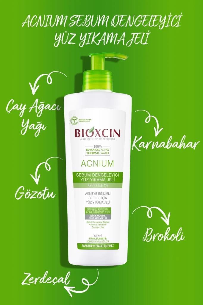 Bioxin Acnium Sebum Dengeleyici Yüz Yıkama Jeli 500 ml 