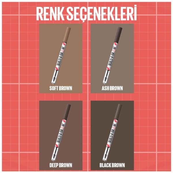 Maybelline New York Build a Brow 2in1 Kaş Kalemi ve Jeli Black Brown