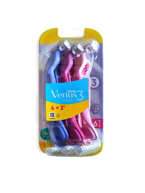 Gilette Venus Colors 3 Kadın Tıraş Bıçağı 6'lı
