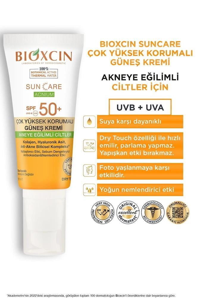 Bioxcin Sun Care Akneye Eğilimli Ciltler İçin Güneş Kremi SPF50 - 50 ml