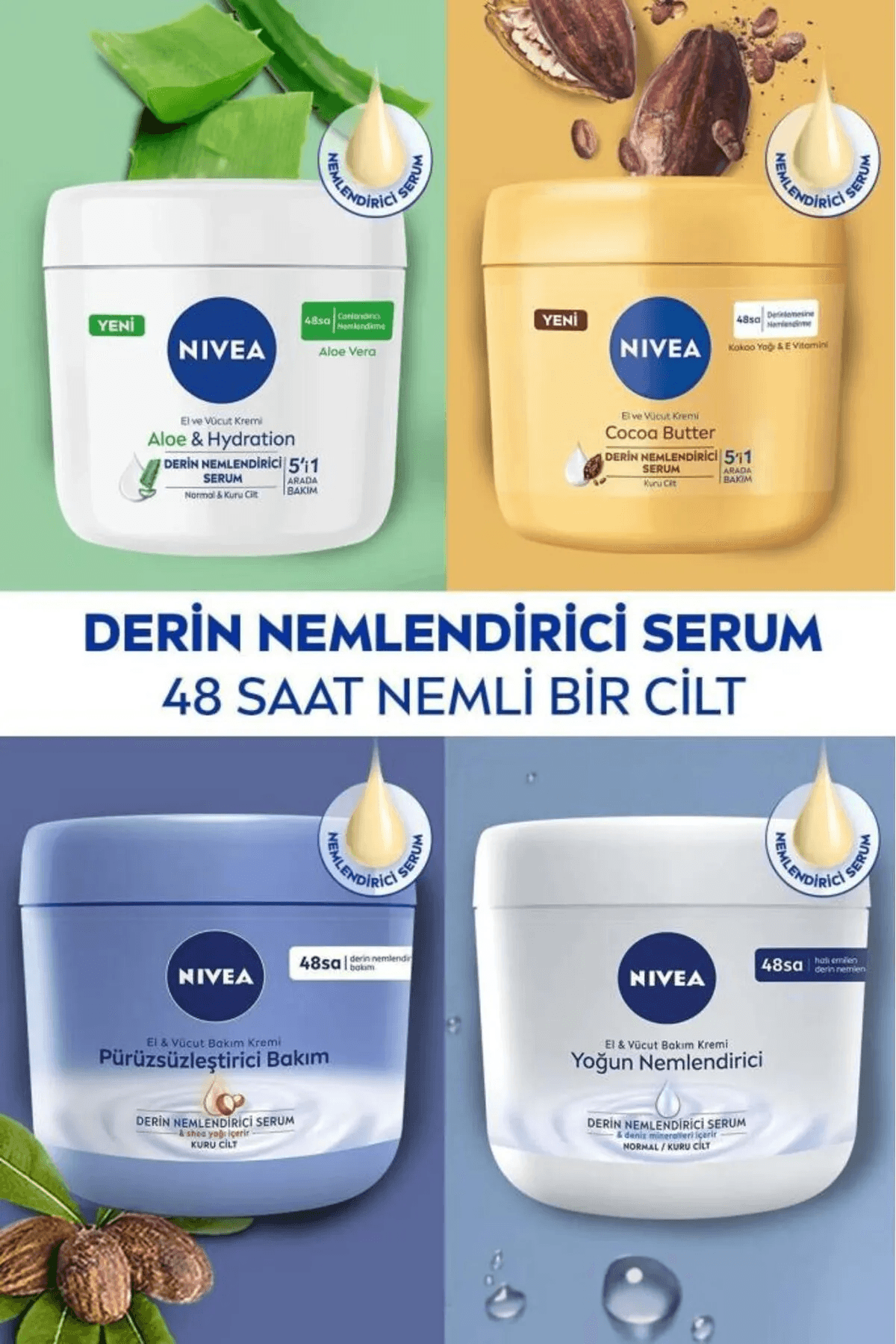 NIVEA Aloe Vera 5'i 1 Arada El Ve Vücut Kremi 400ml