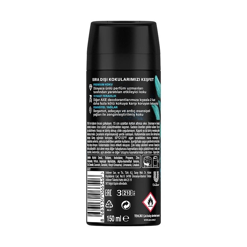 Axe Aqua Bergamot Erkek Sprey Deodorant 150 ml 