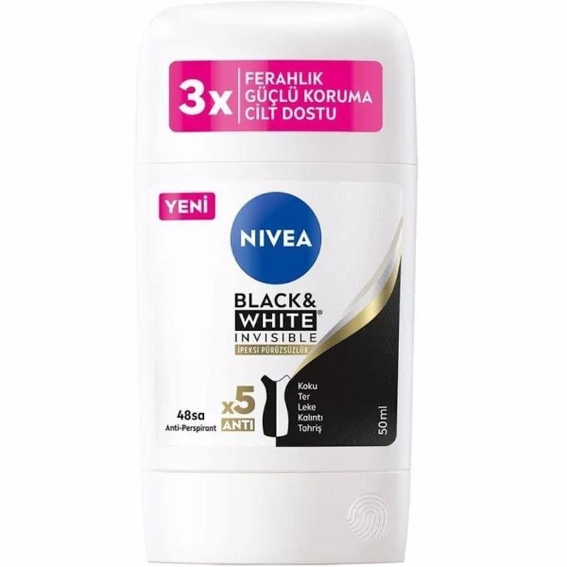 Nivea Women Black&White İnvisible İpeksi Pürüzsüzlük Stick Deodorant 50 ml