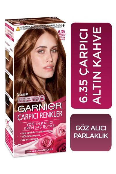 Garnier Çarpıcı Renkler Krem Saç Boyası - 6.35 Çarpıcı Altın Kahve