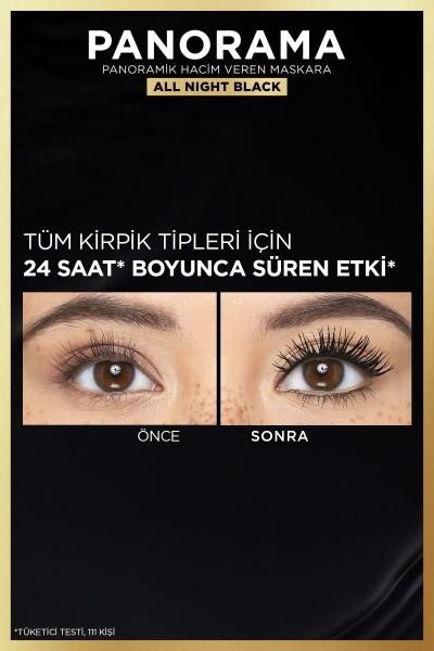  L'Oréal Paris Panorama Hacim Veren Maskara All Night Black - Siyah