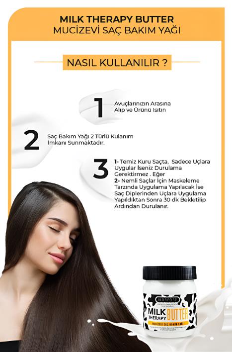 Morfose Milk Therapy Butter Oil Mucizevi Saç Bakım Yağı 200 ml