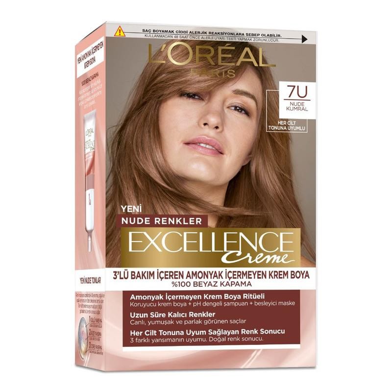L’Oréal Paris Excellence Creme Nude Renkler Saç Boyası - 7U Nude Kumral