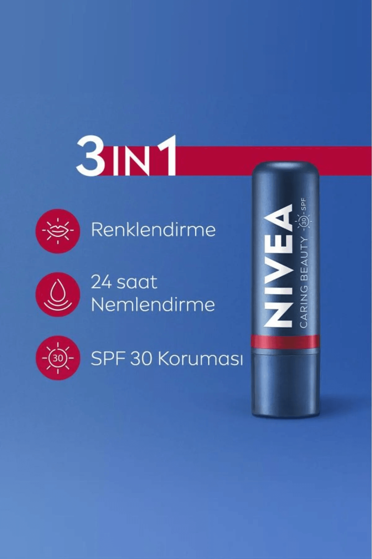 NIVEA Renkli Dudak Bakım Kremi Kırmızı 4,8gr