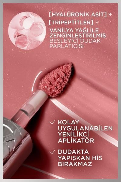 L'Oréal Paris Plump Ambition Hyaluron Lip Oil Besleyici ve Nemlendirici Dudak Parlatıcısı - 641 Latte Glace