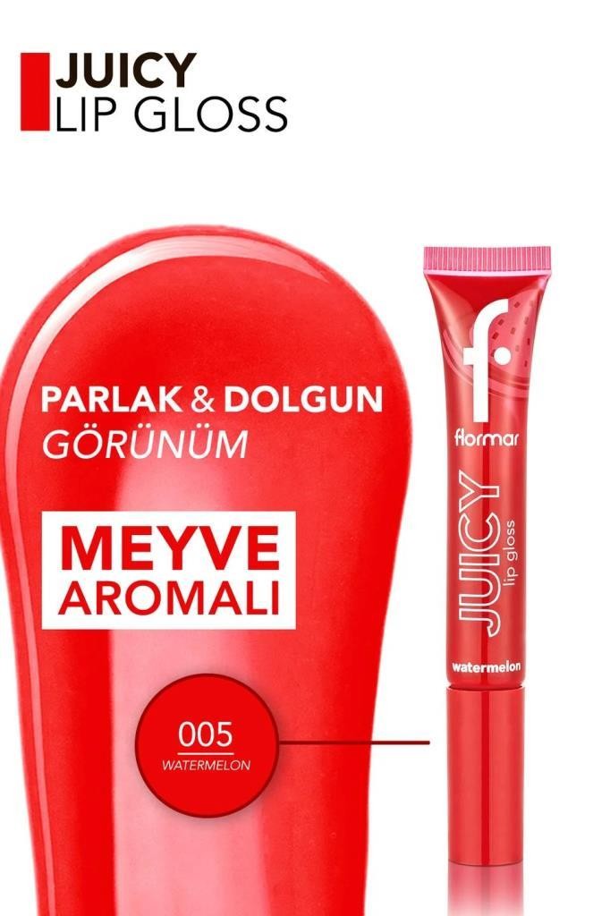 Flormar Juicy Doğal Renk Veren Meyve Aromalı Nemlendirici Dudak Parlatıcısı - 005 Watermelon 