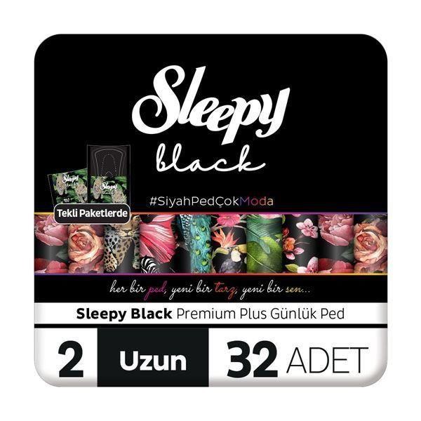 Sleepy Black Premium Plus Günlük Ped Uzun 32'lı