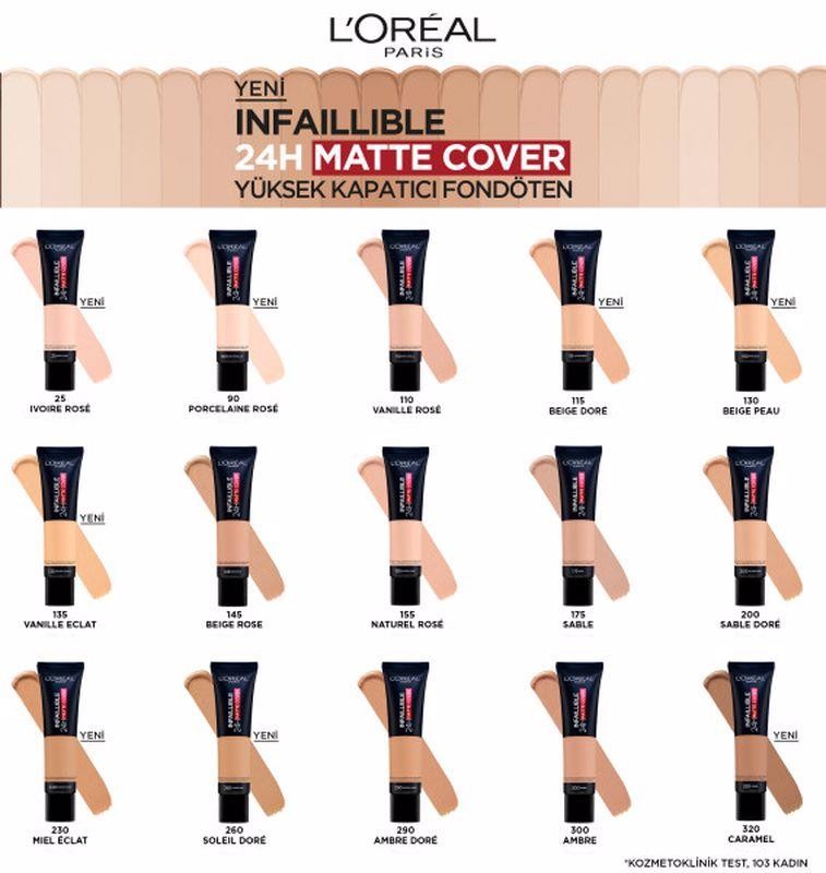 L'Oréal Paris Infaillible 24H Matte Cover Yüksek Kapatıcı Fondöten - 130 True Beige