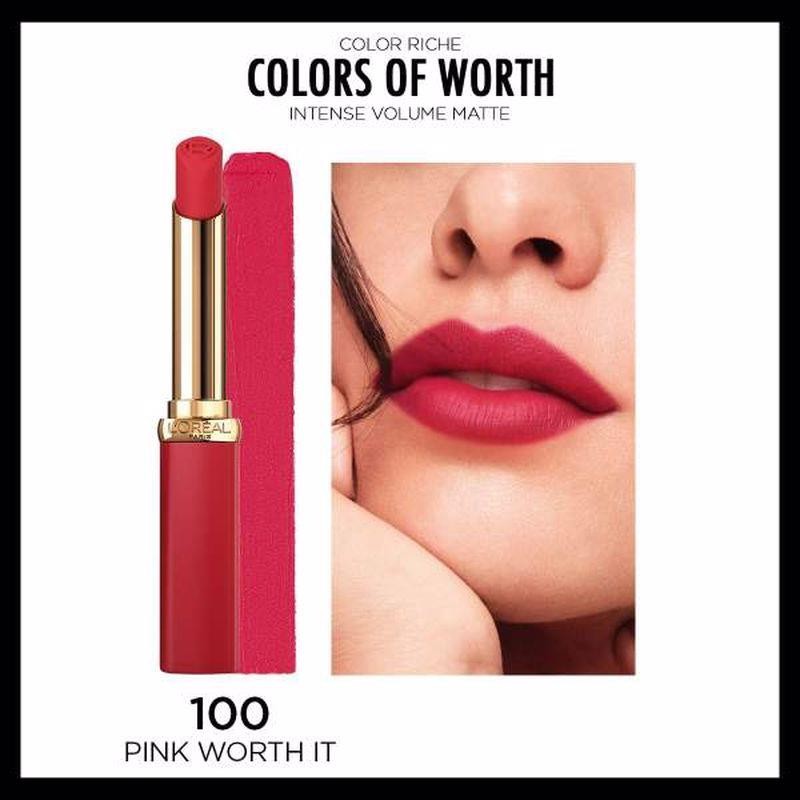 L'Oréal Paris Color Riche Colors of Worth Intense Volume Matte Ruj - 100 Pink Worth It