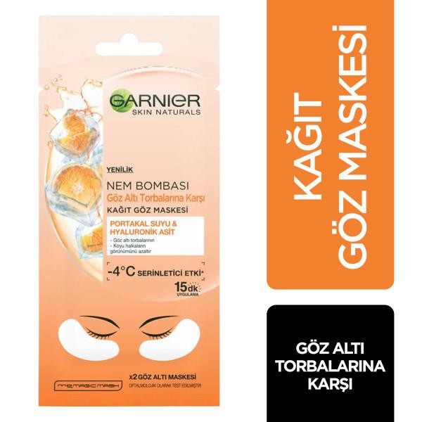Garnier Nem Bombası Göz Altı Torbalarına Karşı Kağıt Göz Maskesi 6 gr - Portakal Suyu
