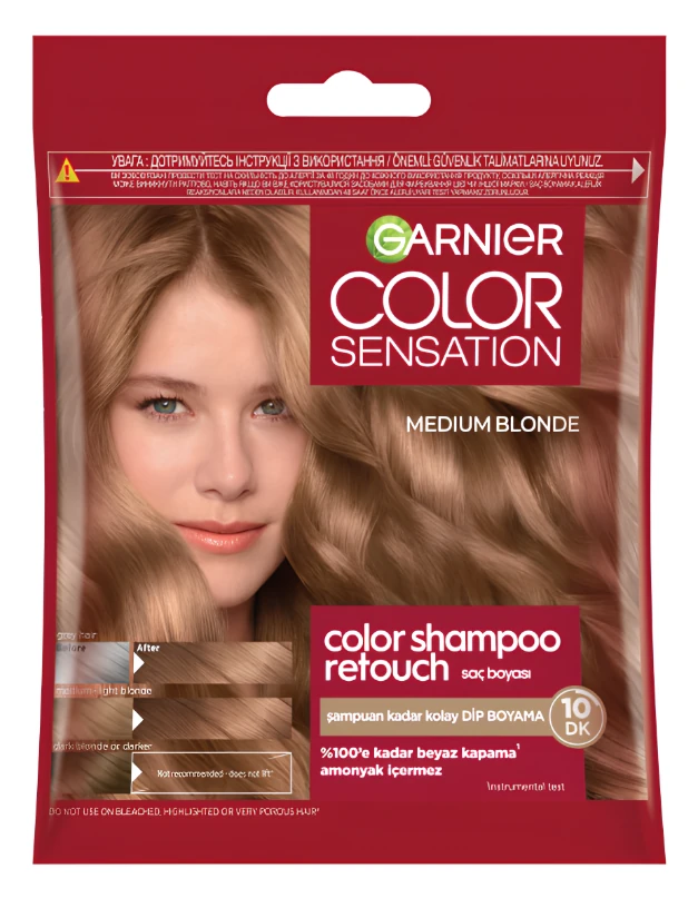 Garnier Color Shampoo Retouch Sampuan Kolaylığında Dip Boyası Medium Blonde 7.0