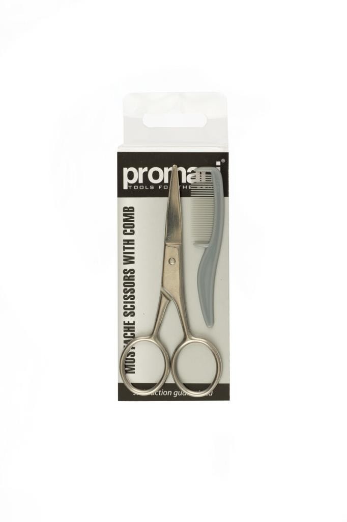 Promani PR-741 Mustache Scissors With Comb