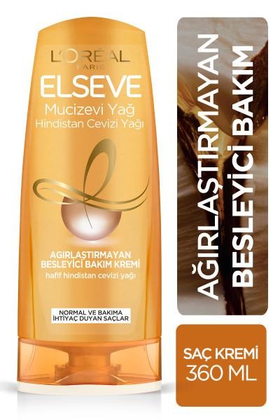 L'Oréal Paris Elseve Mucizevi Hindistan Cevizi Yağı Ağırlaştırmayan Besleyici Bakım Kremi 360 ml