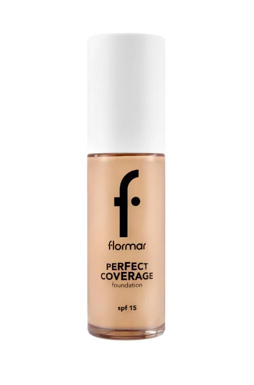 Flormar Perfect Coverage Yüksek Pigmentli & Yarı Parlak Bitişli SPF15 Fondöten - 103 Cremy Beige 