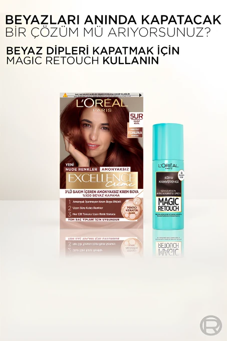 L’Oréal Paris Excellence Creme Nude Renkler Saç Boyası – 5UR Nude Kızıl