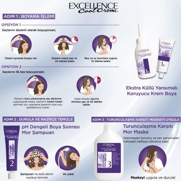 L’Oréal Paris Excellence Cool Creme Saç Boyası – 6.11 Ekstra Küllü Koyu Kumral